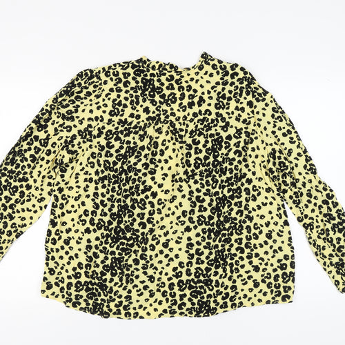 Marks and Spencer Women's Yellow Leopard Print Top