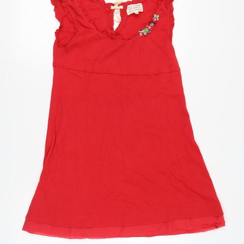 Avoca Anthology Red Embroidered Dress - Size 4