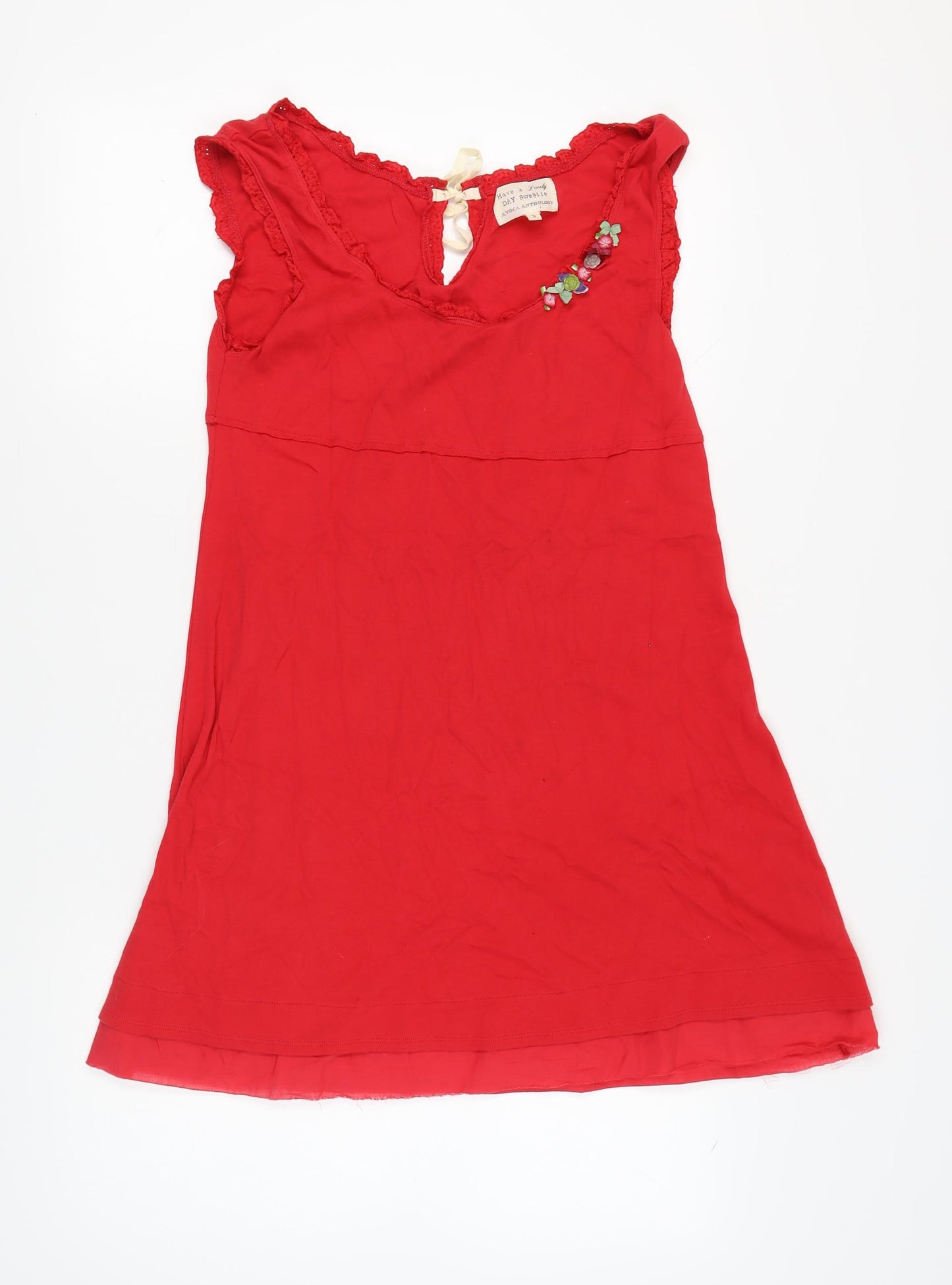 Avoca Anthology Red Embroidered Dress - Size 4