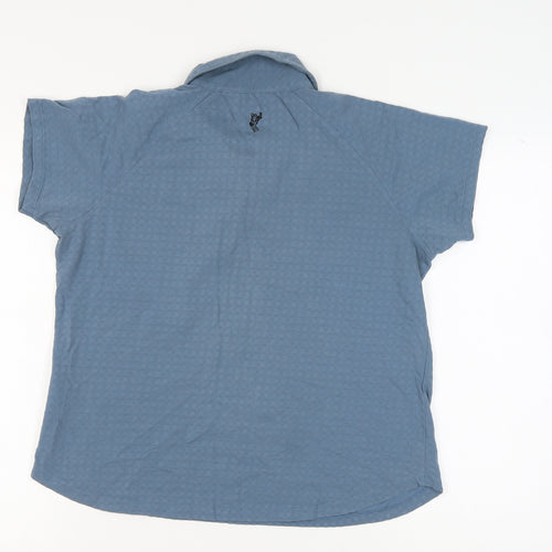 Ashworth Blue Polo Shirt Unisex Adults L Moisture Wicking