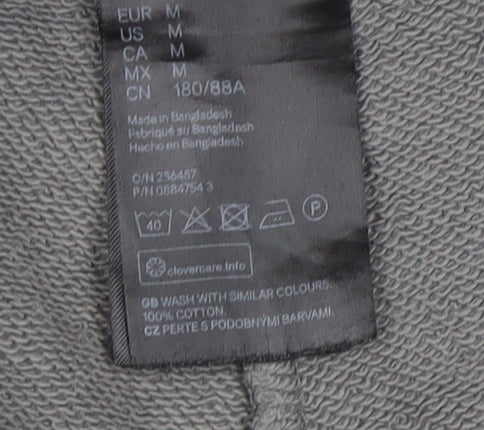 H&M Men's Grey Sweat Shorts, M, Casual Regular Fit