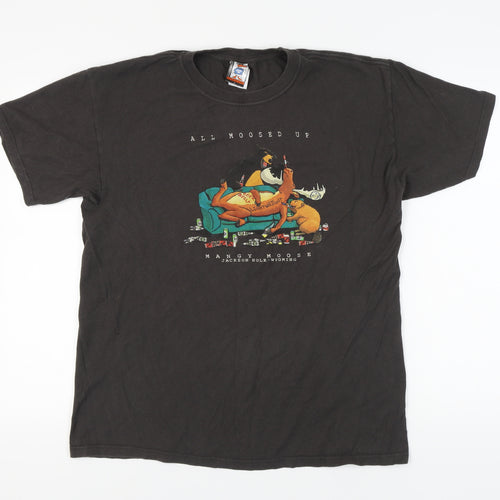 The Duck Co. Men's Black Large Funny Graphic T-Shirt