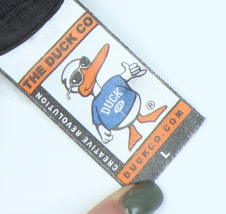 The Duck Co. Men's Black Large Funny Graphic T-Shirt