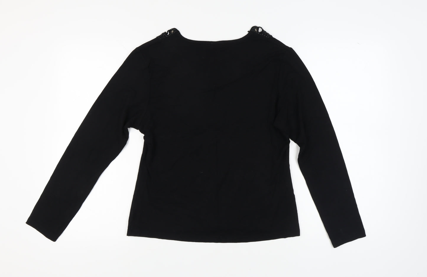 Karen Scott Women's Black Beaded Long Sleeve Top