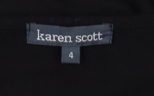 Karen Scott Women's Black Beaded Long Sleeve Top