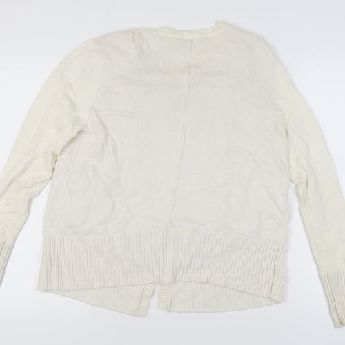 Mint Velvet Women's Ivory Jumper, Size 14, Button Accents
