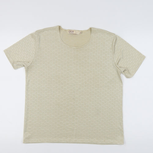 EWM Women's Beige T-Shirt L Round Neck