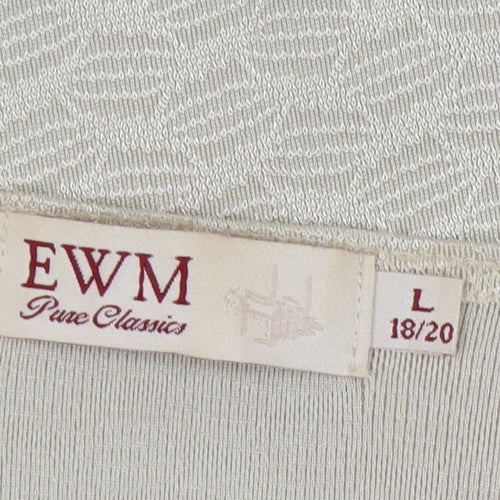 EWM Women's Beige T-Shirt L Round Neck