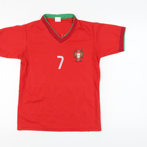 Inter Soccer Boys Red L Jersey T-Shirt, Short Sleeve, Football