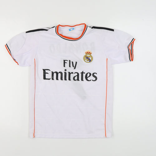 Inter Soccer Boys' White Football Jersey L Casual Sports