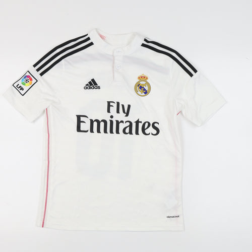 Adidas Boys White Football Jersey, 13-14 Years