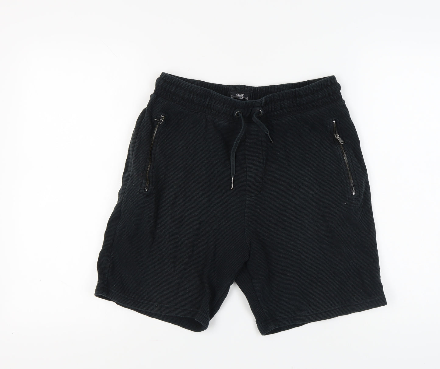 Next Men's Black Cotton Drawstring Shorts S