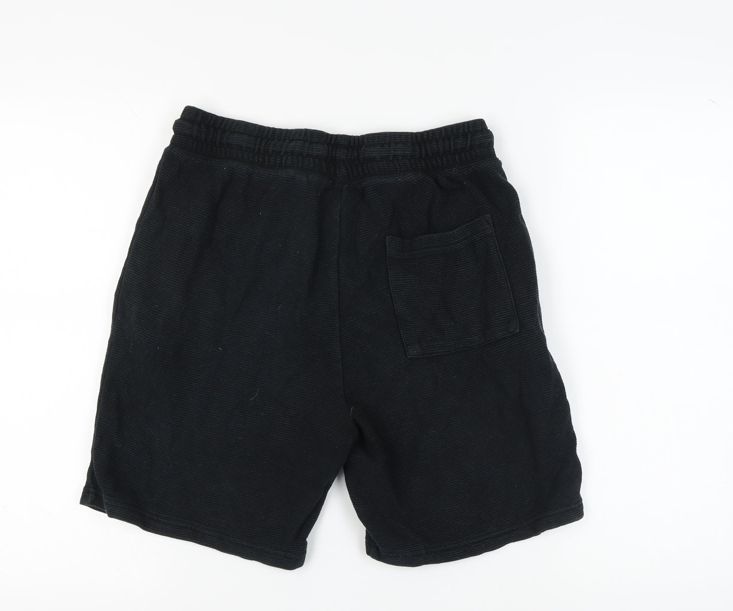 Next Men's Black Cotton Drawstring Shorts S