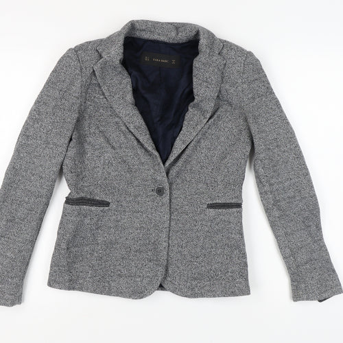 Zara Basic Women's Grey Blazer, Size 8, Mid-Length