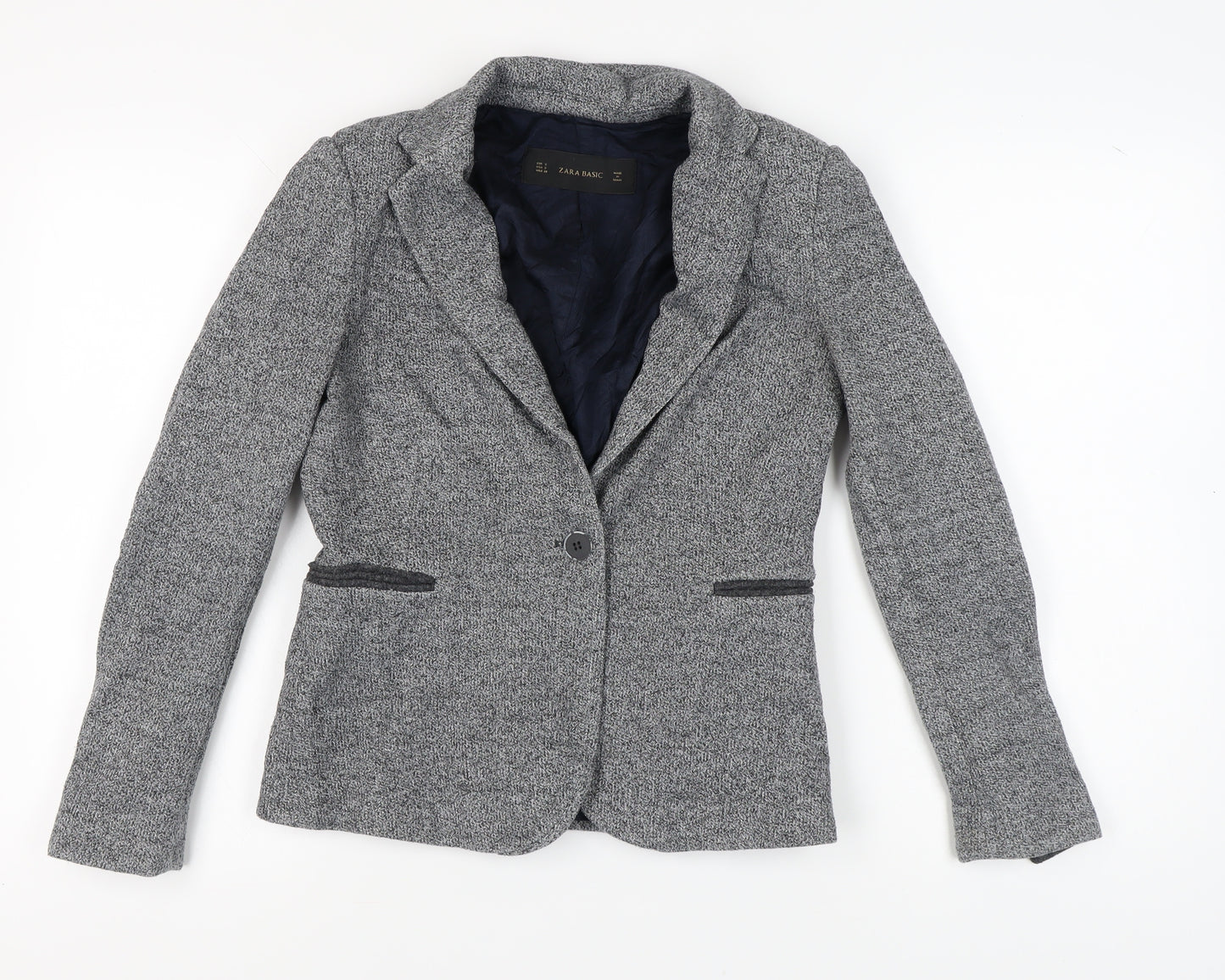 Zara Basic Women's Grey Blazer, Size 8, Mid-Length