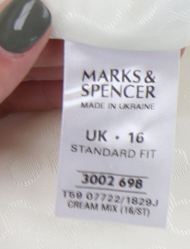 Marks and Spencer Women's Ivory Blazer - Size 16