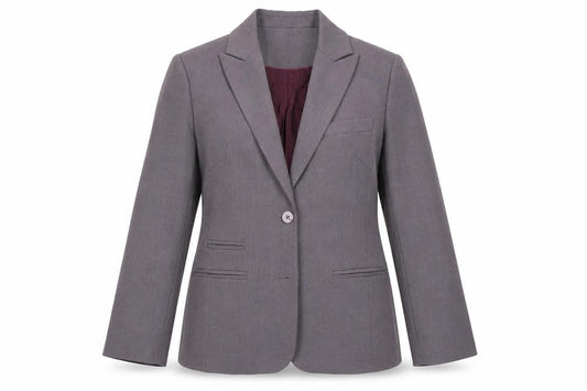 Front view of Next Women Grey Blazer, size 14, Classic Business