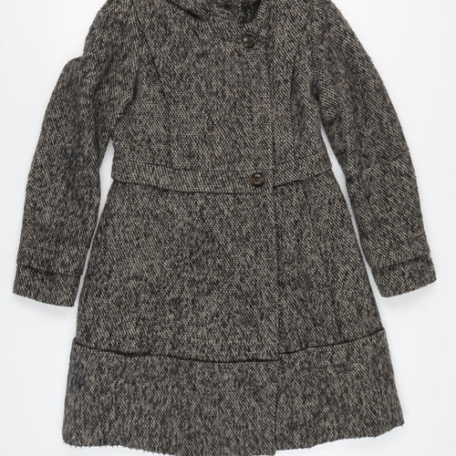 Mango Women's Grey Long Tweed Coat Size L