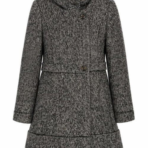 Mango Women's Grey Long Tweed Coat Size L