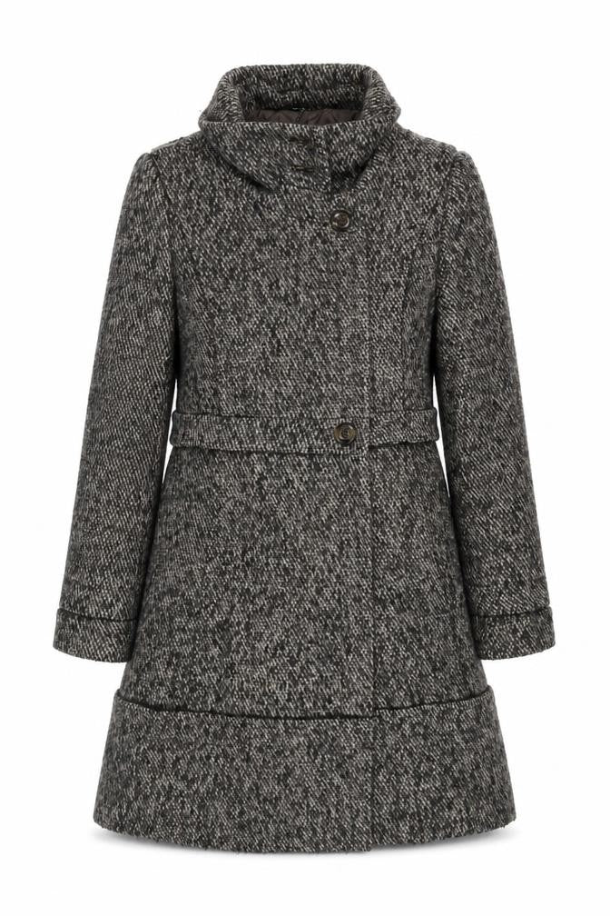 Mango Women's Grey Long Tweed Coat Size L