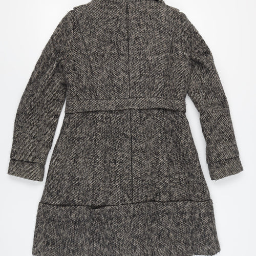 Mango Women's Grey Long Tweed Coat Size L