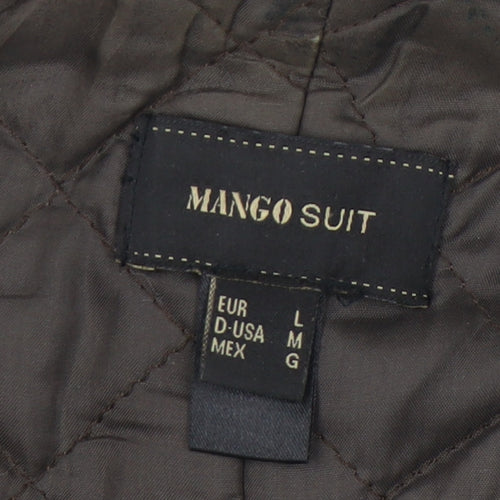 Mango Women's Grey Long Tweed Coat Size L