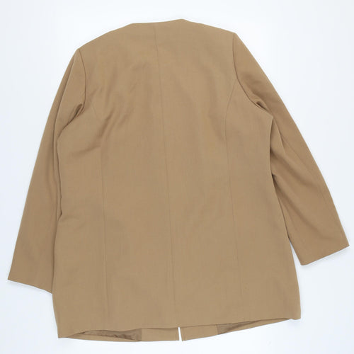 Wardrobe Essentials Women's Beige Coat, Size 18, Casual Zip