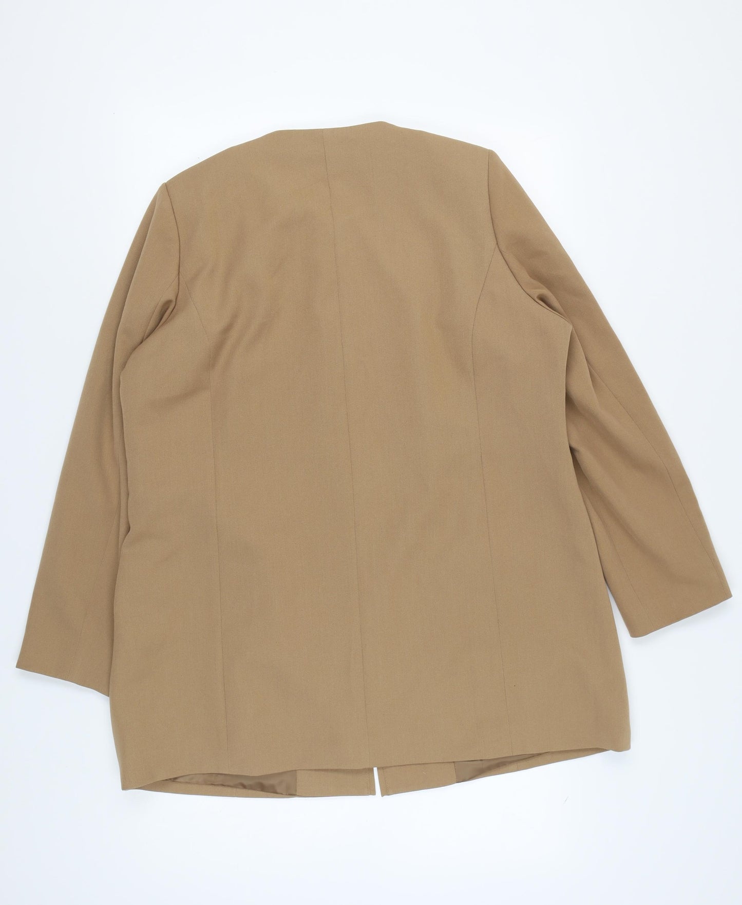 Wardrobe Essentials Women's Beige Coat, Size 18, Casual Zip