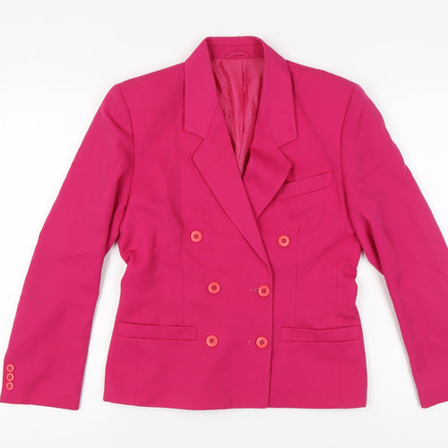St Michael Women's Pink Double-Breasted Blazer Size 10