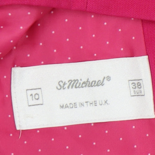 St Michael Women's Pink Double-Breasted Blazer Size 10