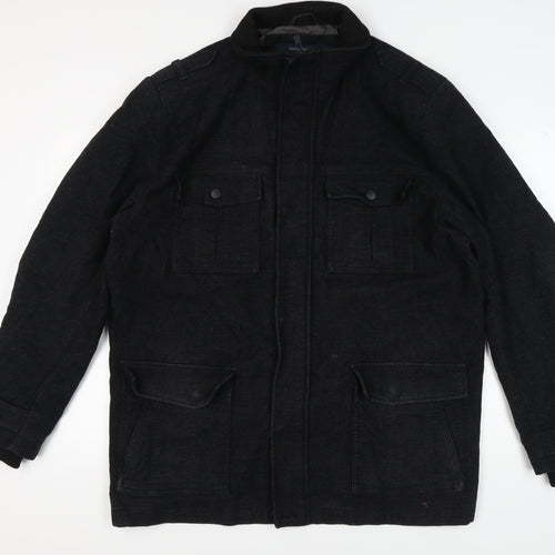 Next Men's Black 2XL Basic Jacket Cotton Polyester