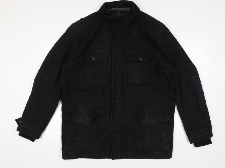 Next Men's Black 2XL Basic Jacket Cotton Polyester