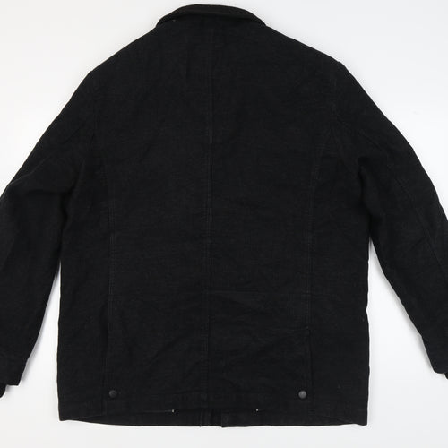 Next Men's Black 2XL Basic Jacket Cotton Polyester