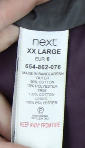 Next Men's Black 2XL Basic Jacket Cotton Polyester