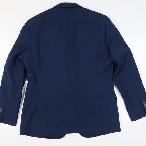 Jaeger Men's Blue Wool Blazer, 44R Regular Fit