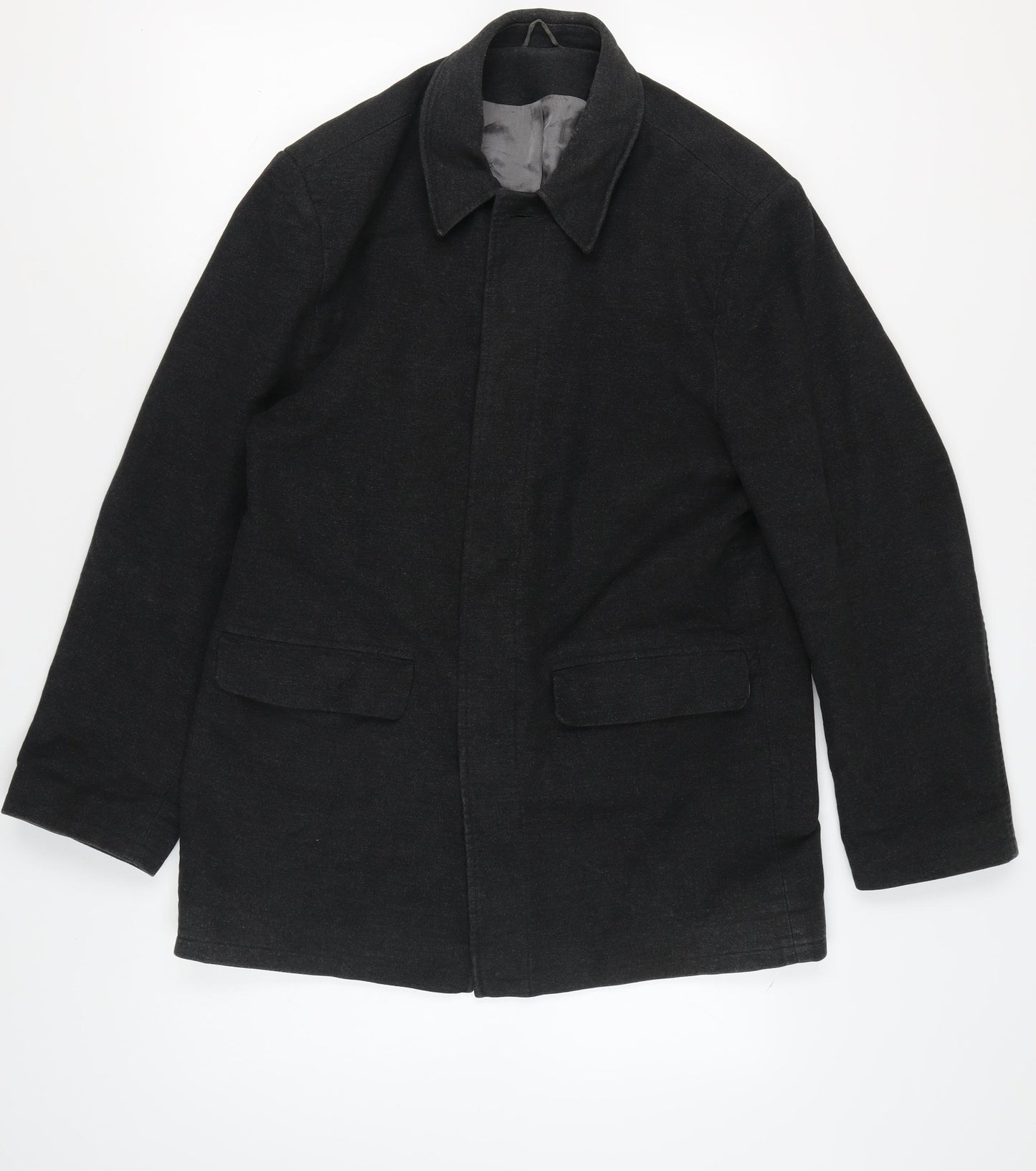 Linea Men's Black Mid-Length Jacket, Size M, Casual