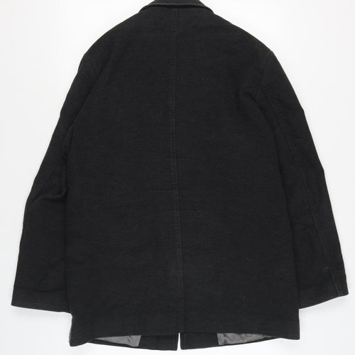 Linea Men's Black Mid-Length Jacket, Size M, Casual