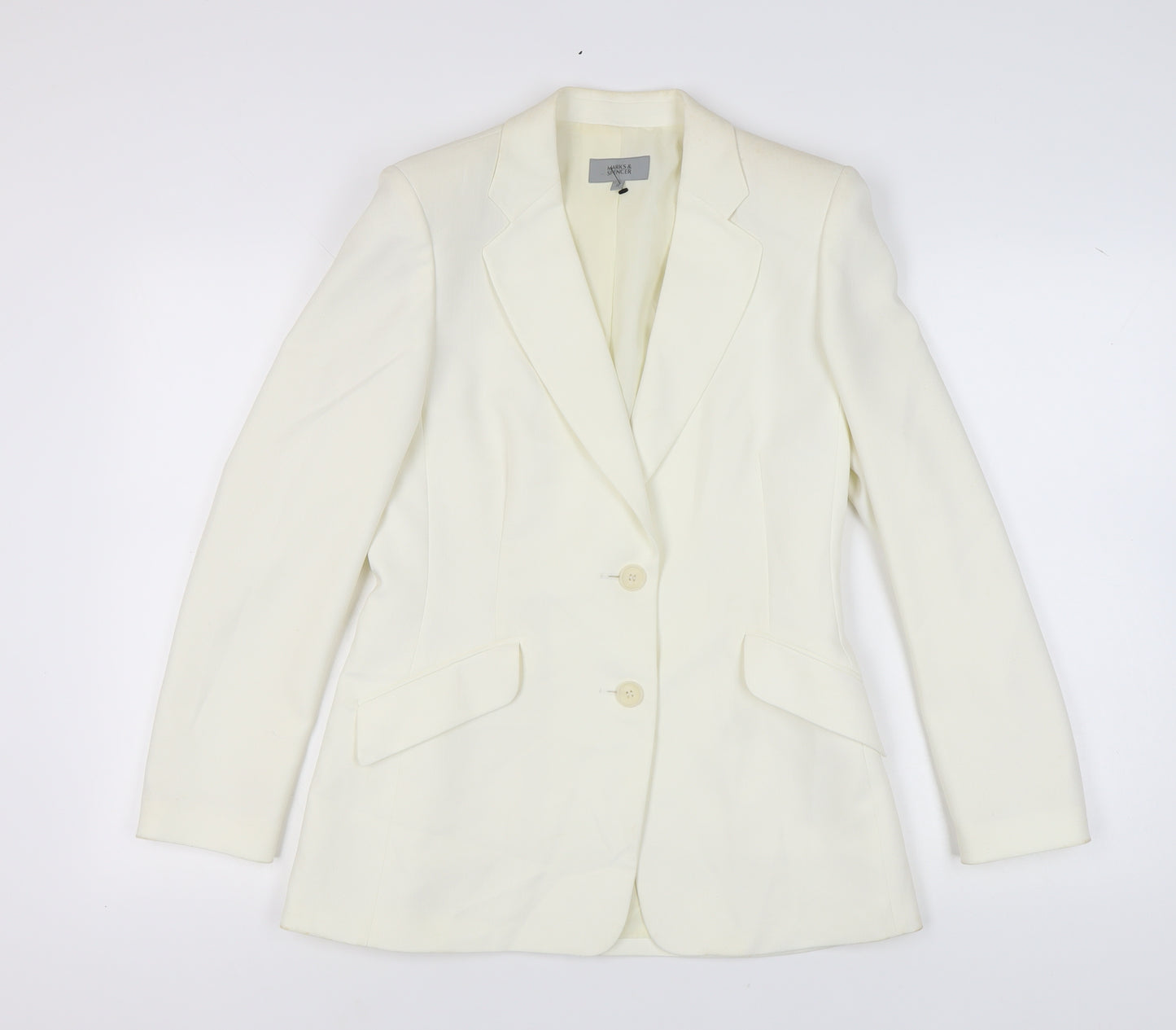 Marks and Spencer Women Ivory Blazer Size 12 Classic