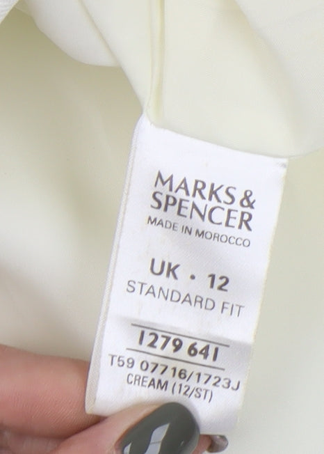 Marks and Spencer Women Ivory Blazer Size 12 Classic
