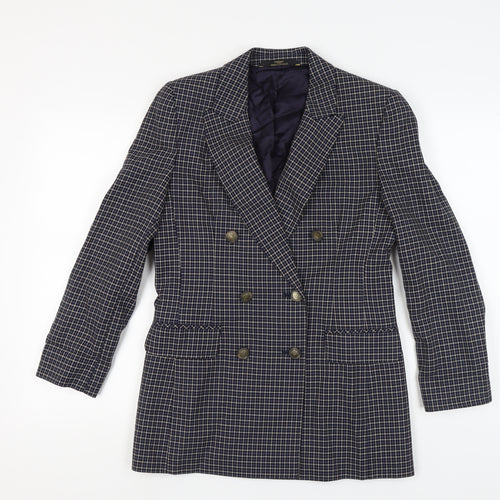 Marks and Spencer Women's Navy Check Blazer Size 10