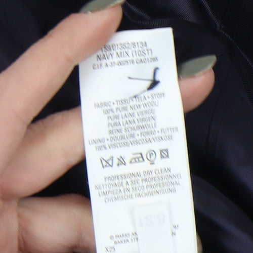 Marks and Spencer Women's Navy Check Blazer Size 10