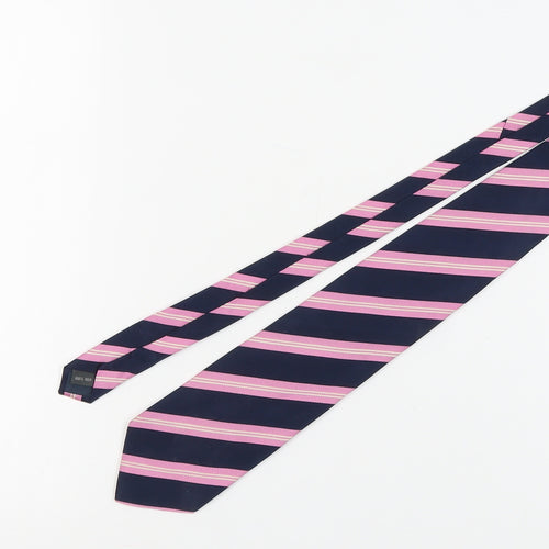 Austin Reed Men's Pink Striped 100% Silk Tie