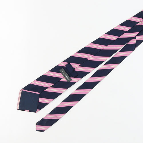 Austin Reed Men's Pink Striped 100% Silk Tie