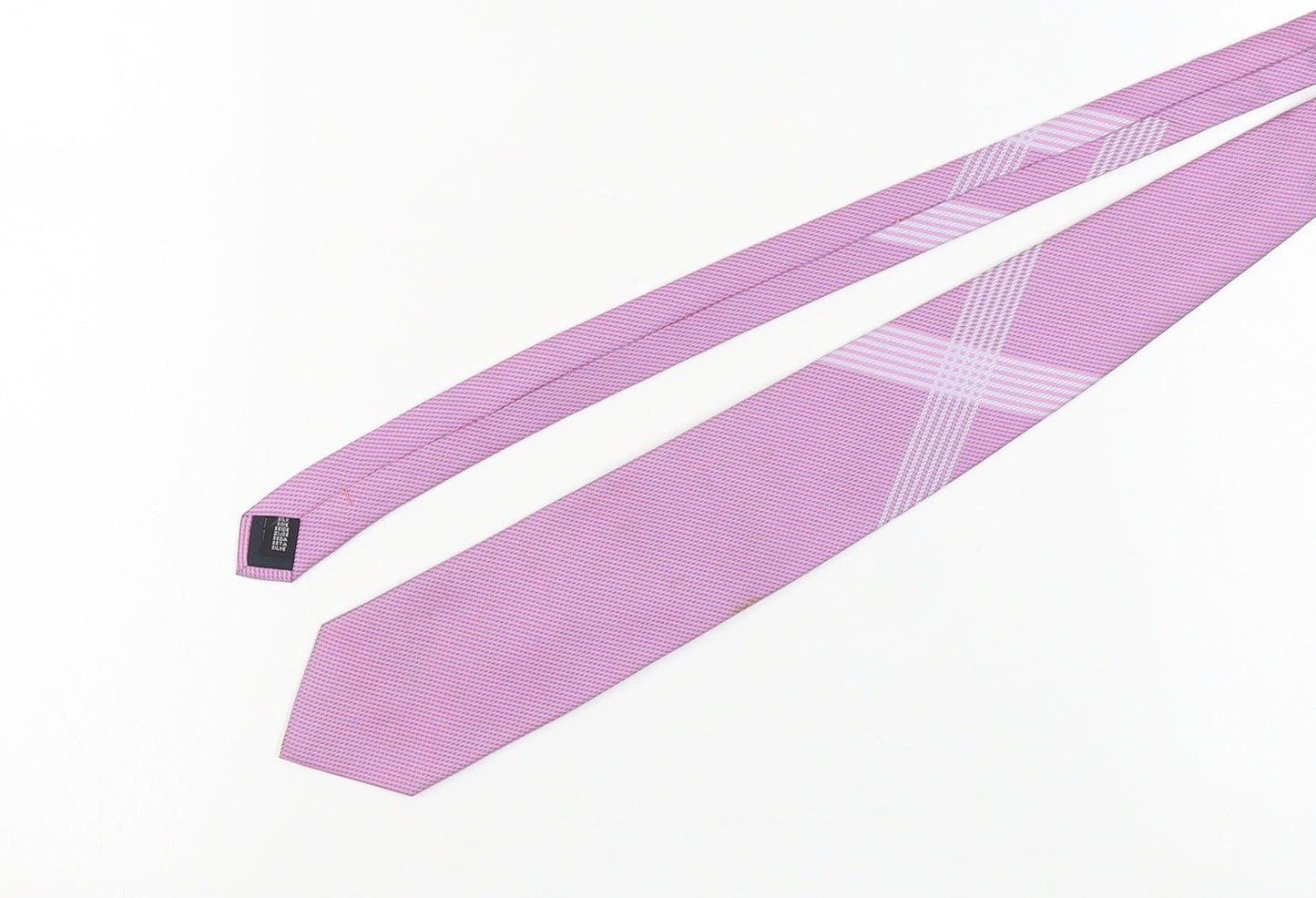 Daniel Hechter Men's Pink Silk Check Pattern Tie