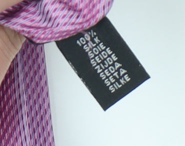 Daniel Hechter Men's Pink Silk Check Pattern Tie