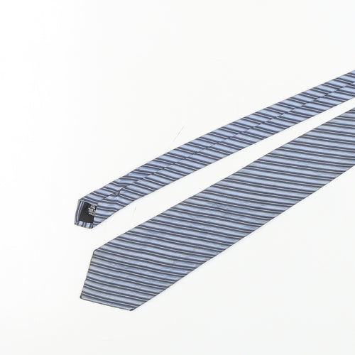 Hugo Boss Men's Blue Striped Silk Tie One Size