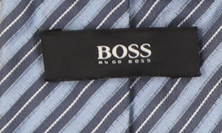 Hugo Boss Men's Blue Striped Silk Tie One Size