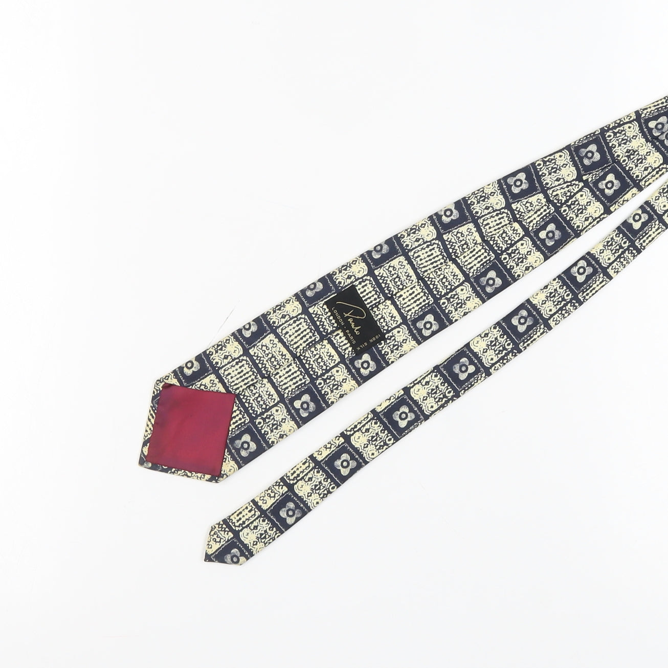 Paulo Men's Blue Geometric Silk Tie