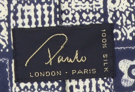 Paulo Men's Blue Geometric Silk Tie