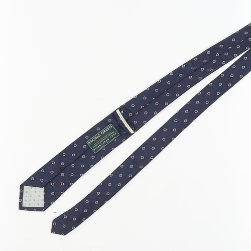 Racing Green Men's Blue Polka Dot Silk Tie
